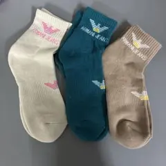 ARMANI JEANS リブ編みソックス 2色セット23-25cm