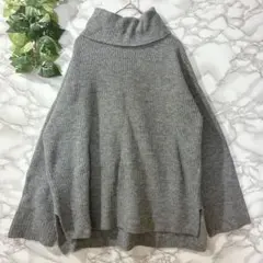 GU グレー タートルネックセーター Mサイズ ジーユー ゆったり
