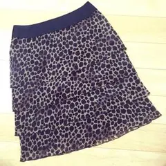 【INDIVI】ヒョウ柄ティアードスカート