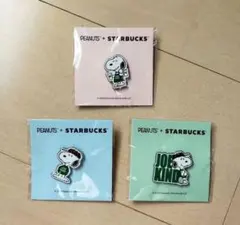 新品未使用 スタバ スヌーピー JOE KIND ピンバッジ 3種×2セット