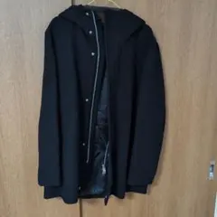 GLOBAL WORK フード付きコート ブラック