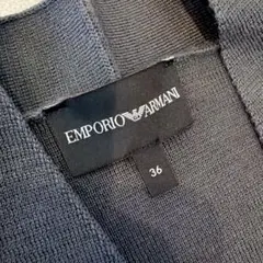 EMPORIO ARMANI ノーカラージャケット風36 グレー　カーディガンのサムネイル