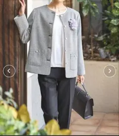 Honey's ツイード ジャケット Lサイズ グレー