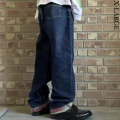 USA製00s X-LARGE ヘビーオンスワイドストレートデニム 総柄デザイン