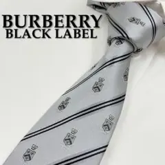✨️美品✨️ バーバリーブラックレーベル ネクタイ 王冠 ロゴ シルバー