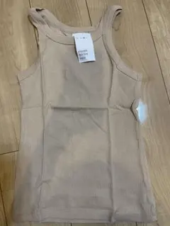 【新品】H&M リブタンクトップ ベージュ Mのサムネイル