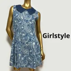 【2035】Girlstyle ペイズリー柄 ワンピース F バンダナ柄