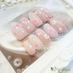 ネイルチップ　ピンク　桜　春ネイル