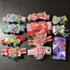 犬用チョーカー リボン 花 ペット 首輪 首飾り アクセサリーセット まとめ売り