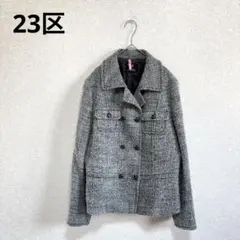 23区 ツイードジャケット ダブルボタン 大きいサイズ グレー 3L