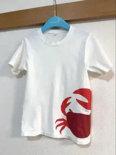 無印良品 キッズ Tシャツ 蟹プリント 130㎝ 白 綿 カットソー トップスのサムネイル