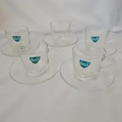 アデリア ガラス カップ・ソーサー 5個セット