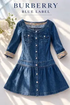 BURBERRY BLUE LABEL デニムワンピース ノバチェック 38