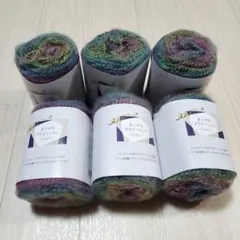 新品◇セリア 毛糸 あこがれグラデーション レインボー No.7 7番 6玉