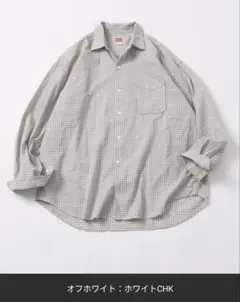 HINSON レギュラーカラー ロングスリーブチェックシャツ/シワ加工