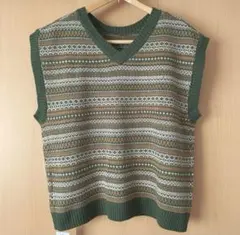 Samansa Mos2 サマンサモスモス　ジャカードニットベスト