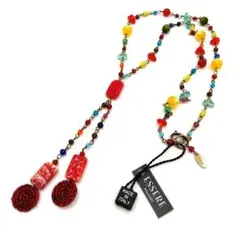 新品/未使用 イタリア製 ヴィンテージビーズやさまざまな素材使用ロングネックレス