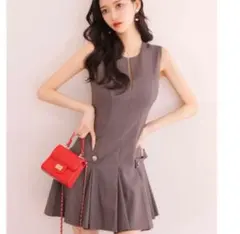 Dea By ローブドフルール グレーワンピース