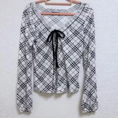 バーバリーブルーレーベル　長袖　ノバチェック　ホース刺繍　38