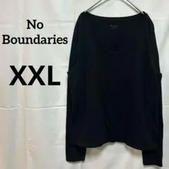 No Boundaries 【2XL】 黒 長袖 Tシャツ XXL シンプル