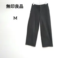 無印良品 チノワイドパンツ パンツ コットン混紡 M ブラック