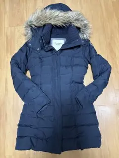 Abercrombie & Fitch フード付きダウンジャケット S ネイビー