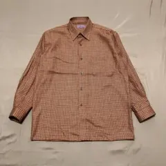 90s系 STARCUTウール100% 日本製 チェックシャツ レトロ