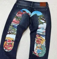 EVISU 大黒ドクロ刺繍デニムパンツ 32 - メルカリ