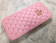 iphone14plus 用 スマホケース ティアラ 手帳型 ピンク