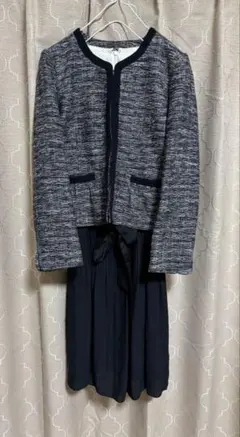 ネイビー ツイードジャケット ワンピース2点セット卒業式入学式