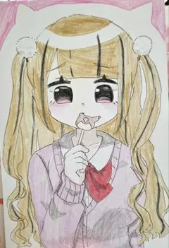 カ*リ様 女の子 オリジナル イラスト アナログイラスト 手描きイラスト