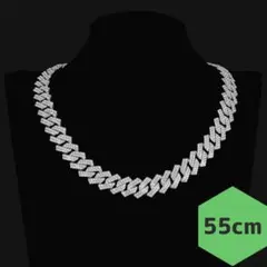 新品 マイアミ キューバンネックレス 55cm ブリンブリン シルバー 喜平