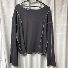 ステッチ リブカットソー 長袖