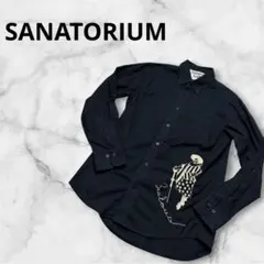 SANATORIUM サナトリウム　長袖シャツ ブラック 刺繍入り　L