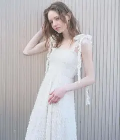 Heather ジャガードフリルキャミワンピース