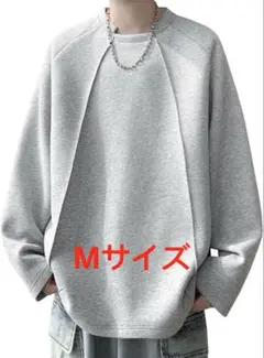 tシャツ メンズ 長袖 秋 カジュアル おしゃれ 無地 ゆったり Mサイズ