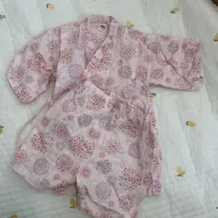 花火模様 ピンク 甚平 120cm