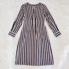 訳あり、美品！green label relaxingストライプ長袖ワンピース
