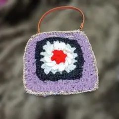 再出品 かぎ針編み 花モチーフ バッグ