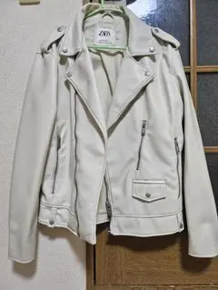 ZARA　フェイクレザー　ライダースダブルジャケット