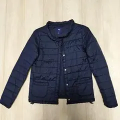 GAP ノーカラー キルティングジャケット XS 軽量 　ネイビー