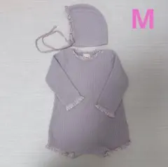 monbebe ワッフルロンパース ボンネット セット　70size Msize