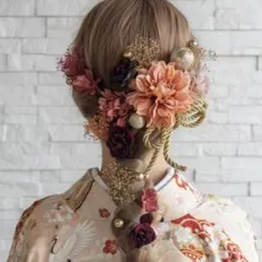 ヘッドドレス～椿の髪飾り 卒業式 入学式 袴 振袖 七五三