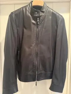 ブラックレザー シングルライダースジャケット