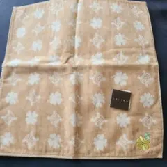 CELINE 花柄タオルハンカチ ベージュ