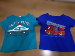 警察・消防車デザインTシャツ 90サイズ 2枚セット　10/3まで