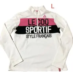 ルコック ハーフジップ　長袖ゴルフシャツ　ストレッチ　Lレディースゴルフウェア