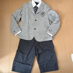 べべグレー ジャケット140 コムサショートパンツ140ワイシャツ130