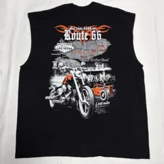 00s カットオフ ノースリーブ Tシャツ T-65 黒 両面プリント 3XL