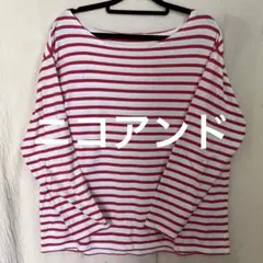ピンク　ホワイト　ボーダー　長袖　ロンT ワイドT 薄手　niko and…のサムネイル